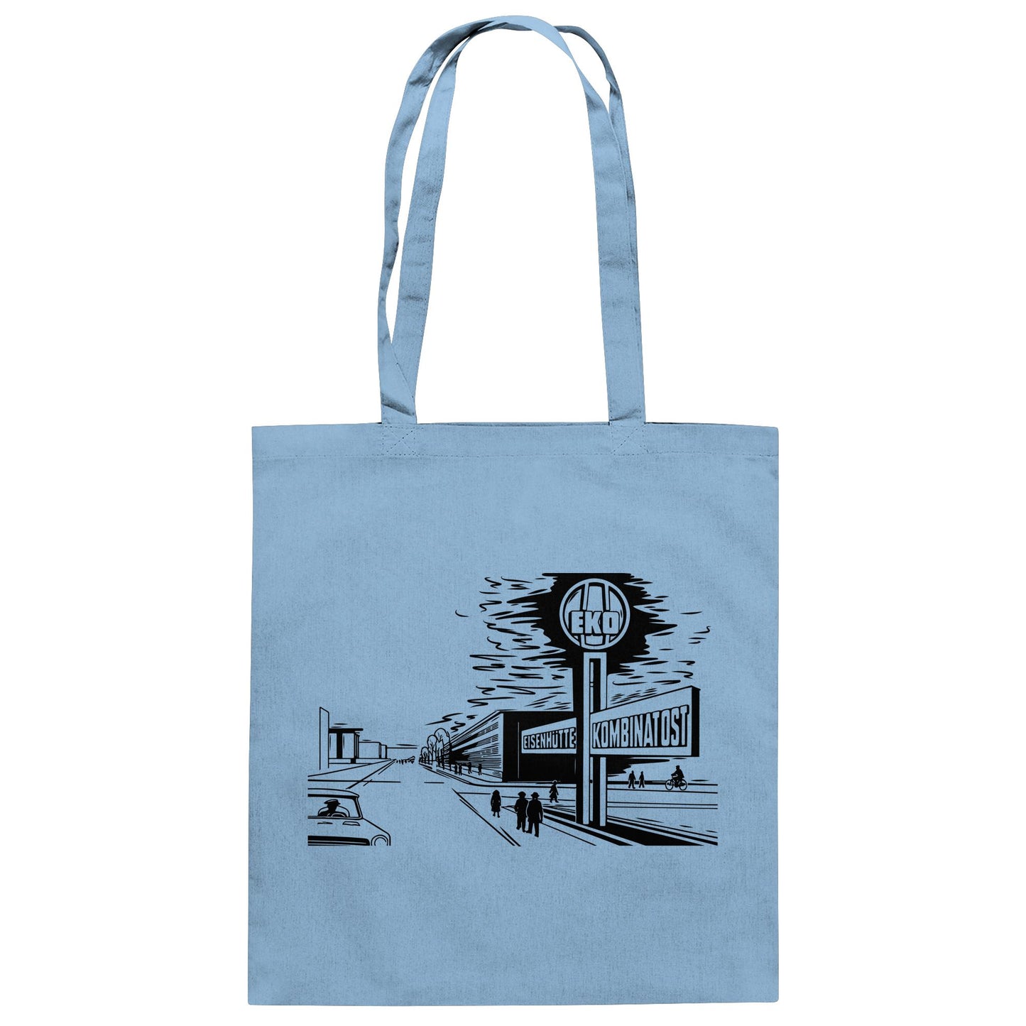 DDR Ostalgie Baumwolltasche • EISENHÜTTENKOMBINAT OST (EKO) - ORIGINAL POSTSTEMPEL
