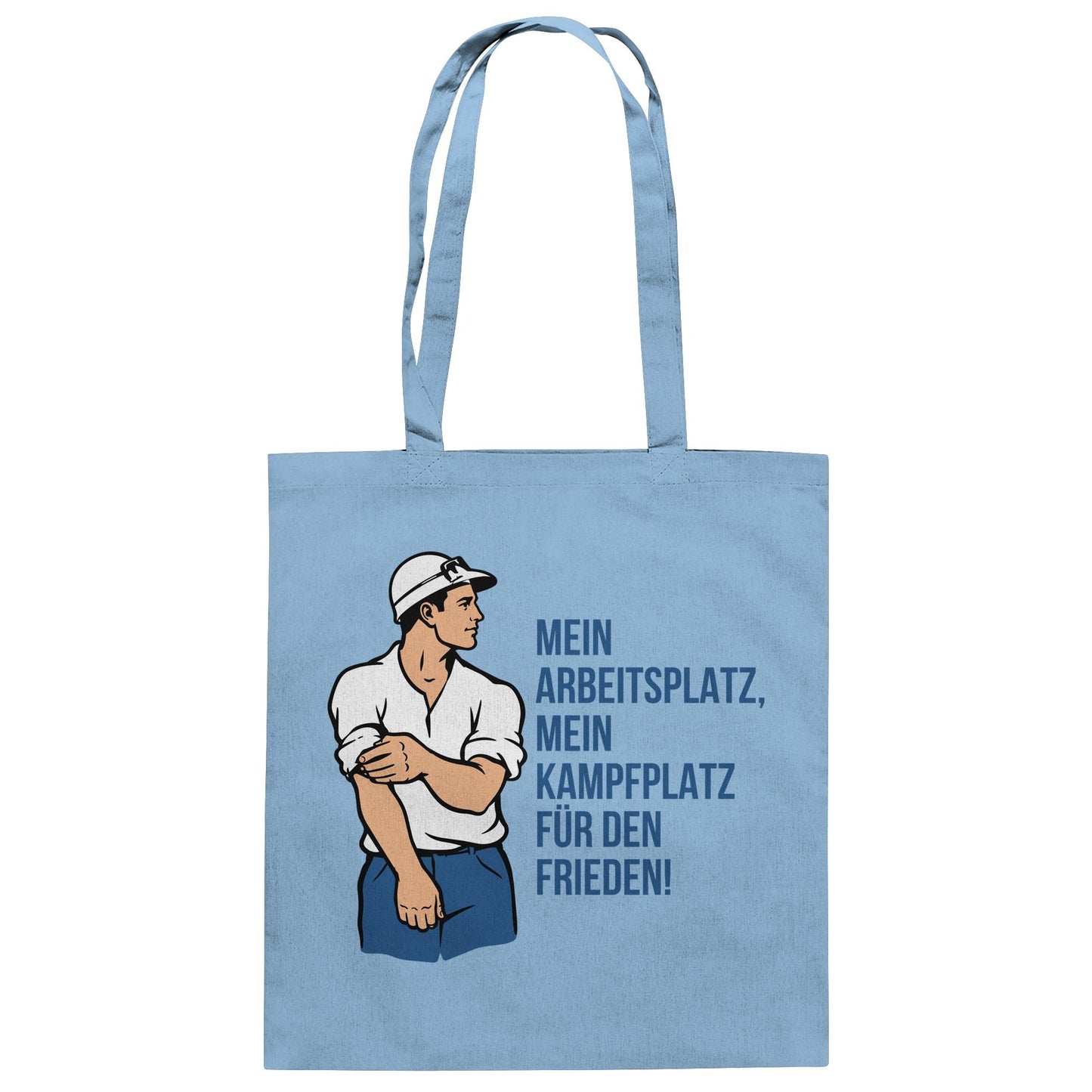 DDR Ostalgie Baumwolltasche • MEIN ARBEITSPLATZ, MEIN KAMPFPLATZ FÜR DEN FRIEDEN!