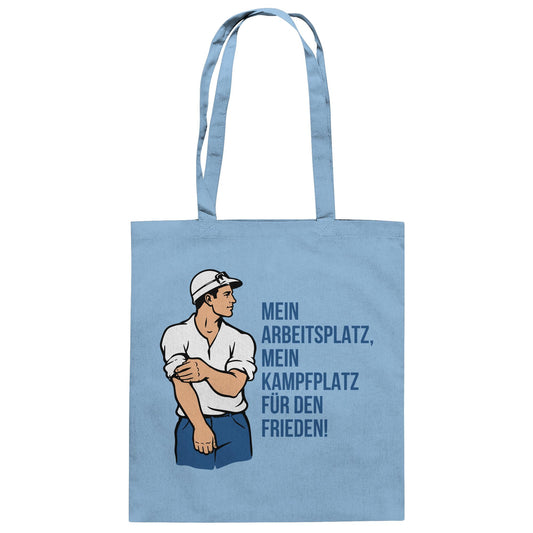 DDR Ostalgie Baumwolltasche • MEIN ARBEITSPLATZ, MEIN KAMPFPLATZ FÜR DEN FRIEDEN!