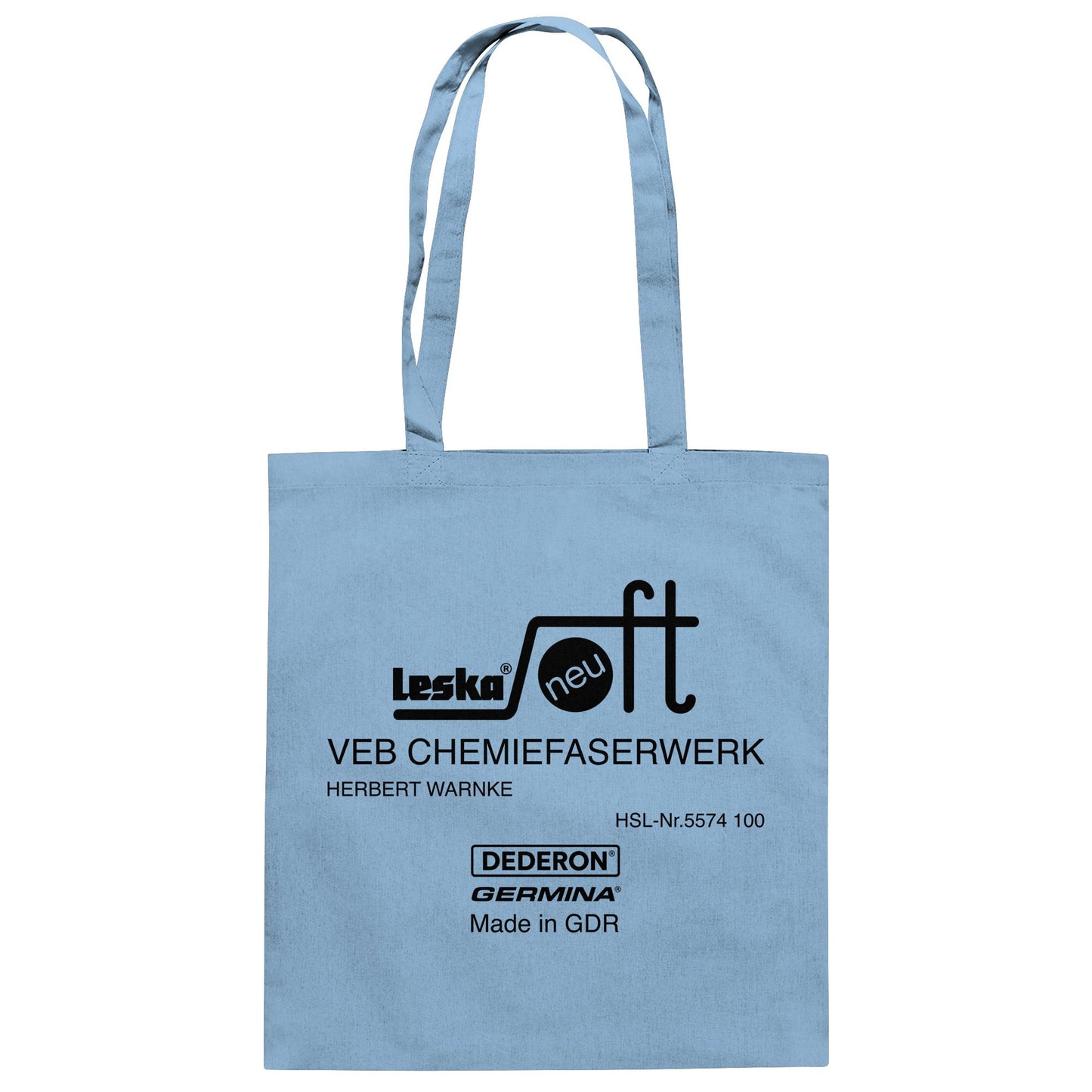 DDR Ostalgie Baumwolltasche • LESKA VEB CHEMIEFASERWERK HERBERT WARNKE - DEDERON, GERMINA