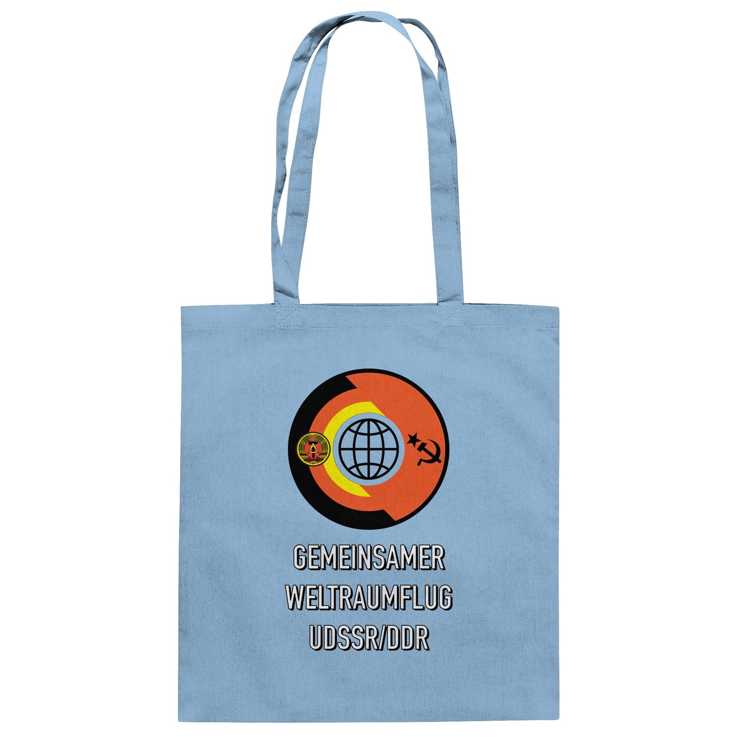 DDR Ostalgie Baumwolltasche • GEMEINSAMER WELTRAUMFLUG UDSSR-DDR (ORIGINAL WIMPEL)