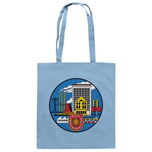 DDR Ostalgie Baumwolltasche • DDR ZIVILVERTEIDIGUNG (ORIGINAL GLAS-DESIGN)