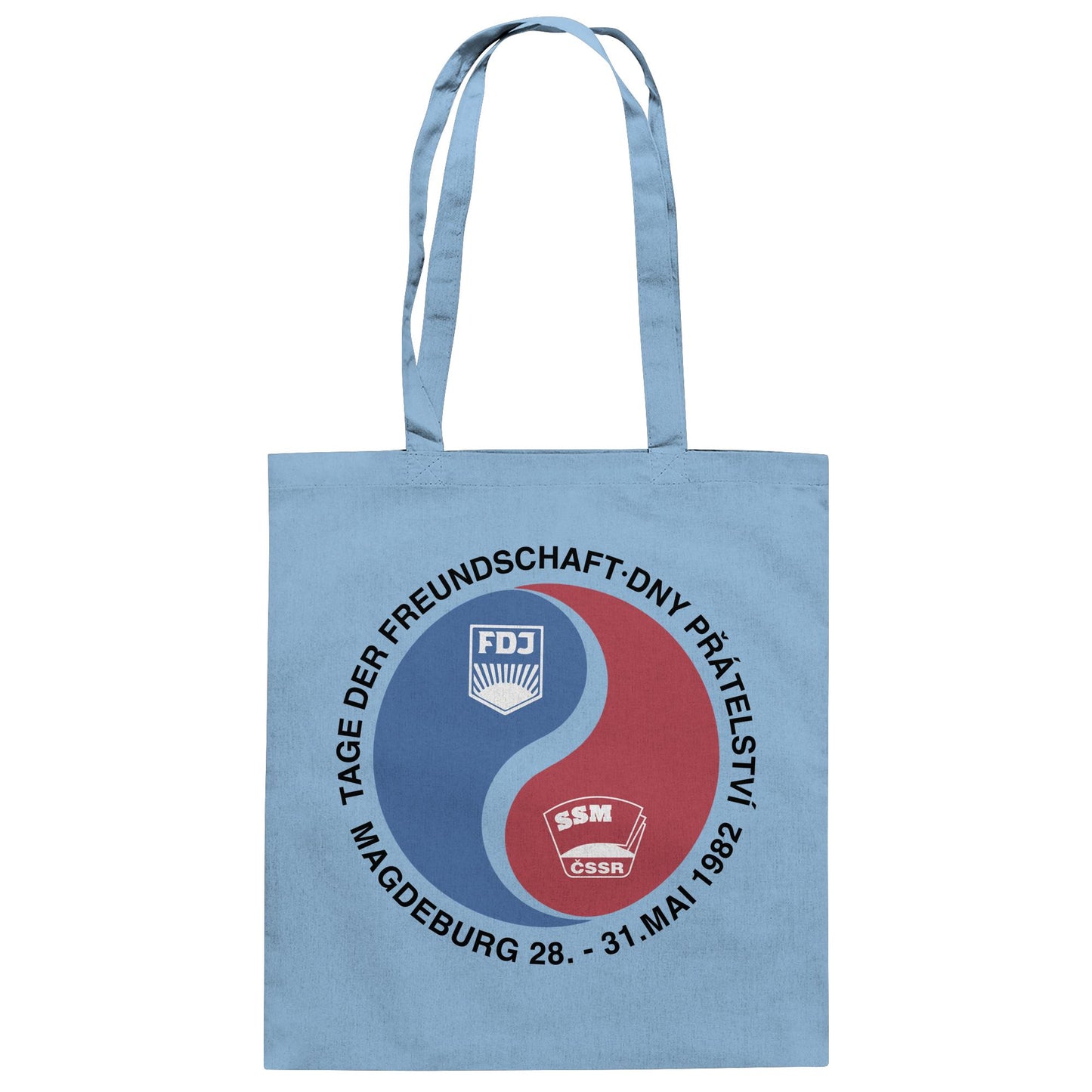DDR Ostalgie Baumwolltasche • TAG DER FREUNDSCHAFT MAGDEBURG 1982 DDR-CSSR