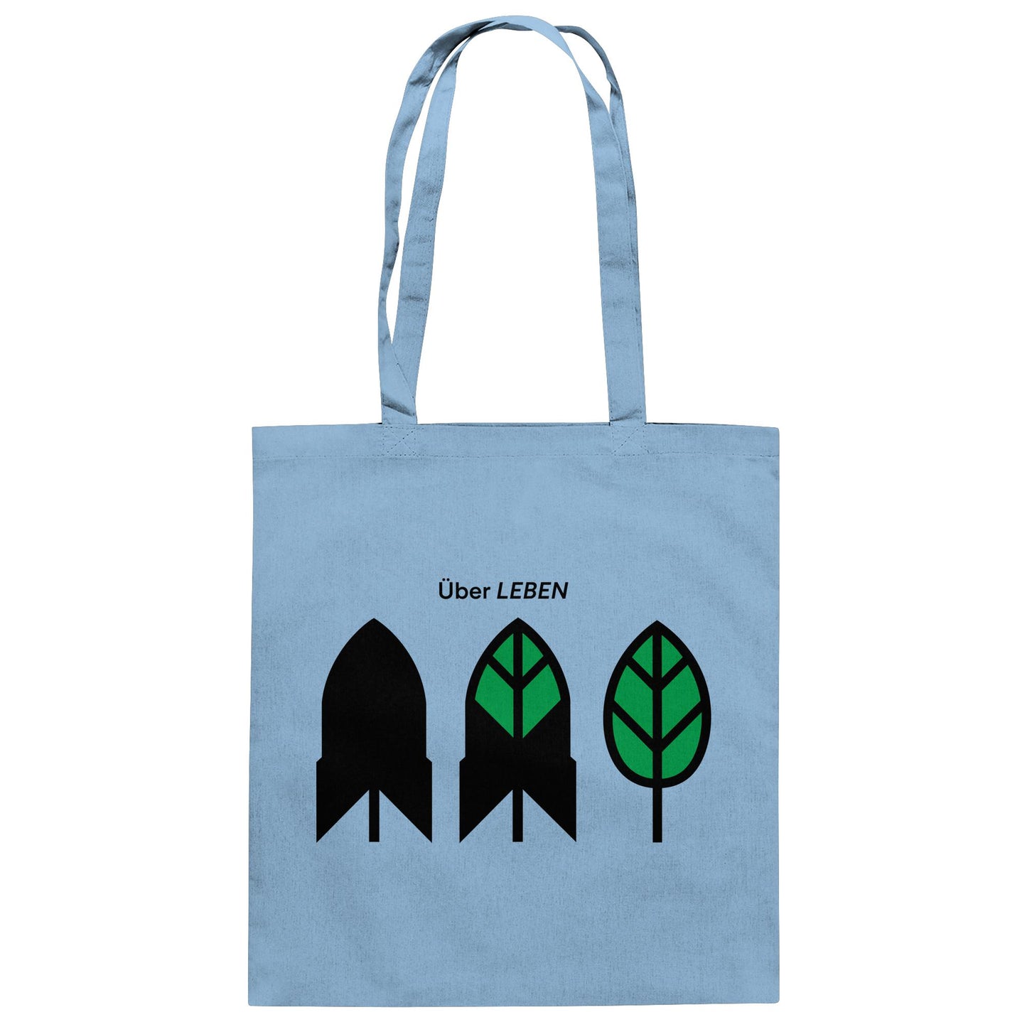 DDR Ostalgie Baumwolltasche • ÜBER LEBEN (ORIGINAL FRIEDENS-PLAKAT)