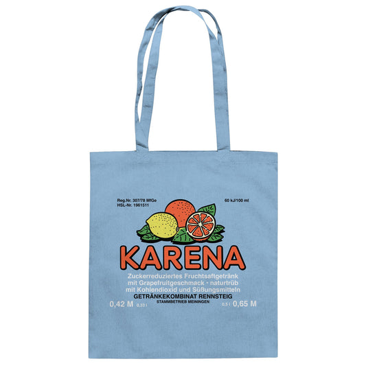 DDR Ostalgie Baumwolltasche • KARENA LIMONADE - GETRÄNKEKOMBINAT RENNSTEIG, MEININGEN