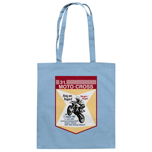 DDR Ostalgie Baumwolltasche • 31. MOTO-CROSS DDR-MEISTERSCHAFT - 1987 BERGEN RÜGEN (ORIGINALWIMPEL)