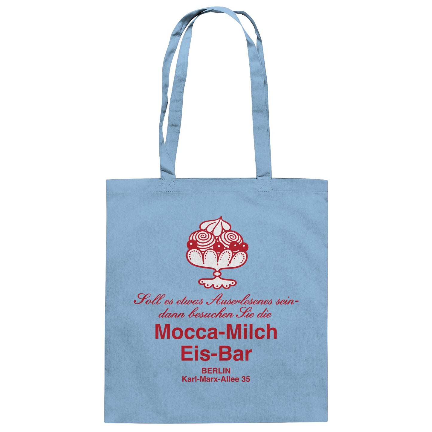 DDR Ostalgie Baumwolltasche • MOKKA-MILCH-EIS-BAR BERLIN (ORIGINAL UNTERSETZER)