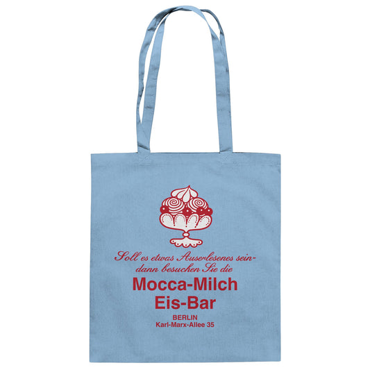 DDR Ostalgie Baumwolltasche • MOKKA-MILCH-EIS-BAR BERLIN (ORIGINAL UNTERSETZER)