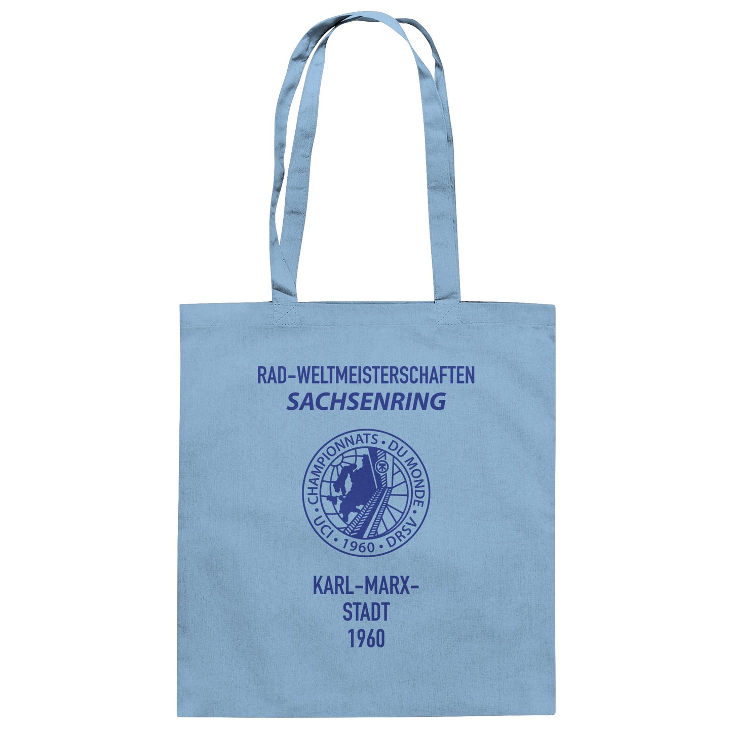 DDR Ostalgie Baumwolltasche • RADWELTMEISTERSCHAFTEN SACHSENRING, KARL-MARX-STADT 1960
