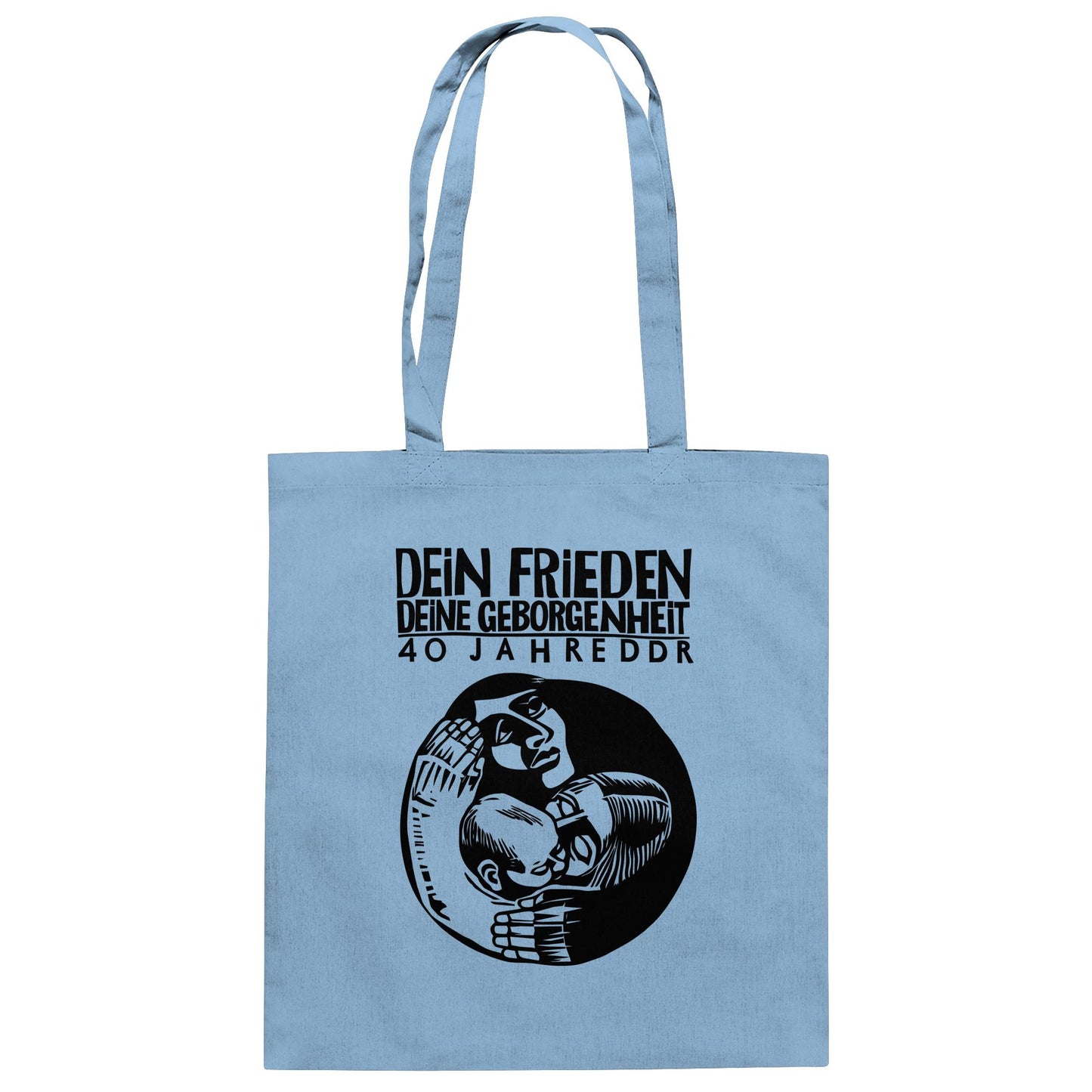 DDR Ostalgie Baumwolltasche • DEIN FRIEDEN, DEINE GEBORGENHEIT - 40 JAHRE DDR (ORIGINAL PLAKAT)