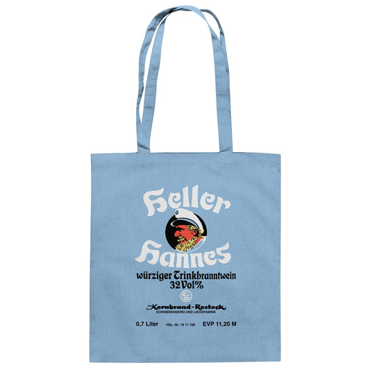 DDR Ostalgie Baumwolltasche • HELLER HANNES - TRINKBRANNTWEIN - VEB KORNBRANDT ROSTOCK
