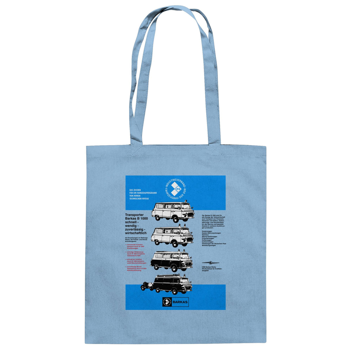 DDR Ostalgie Baumwolltasche • IFA BARKAS B 1000 (ORIGINAL-PLAKAT)