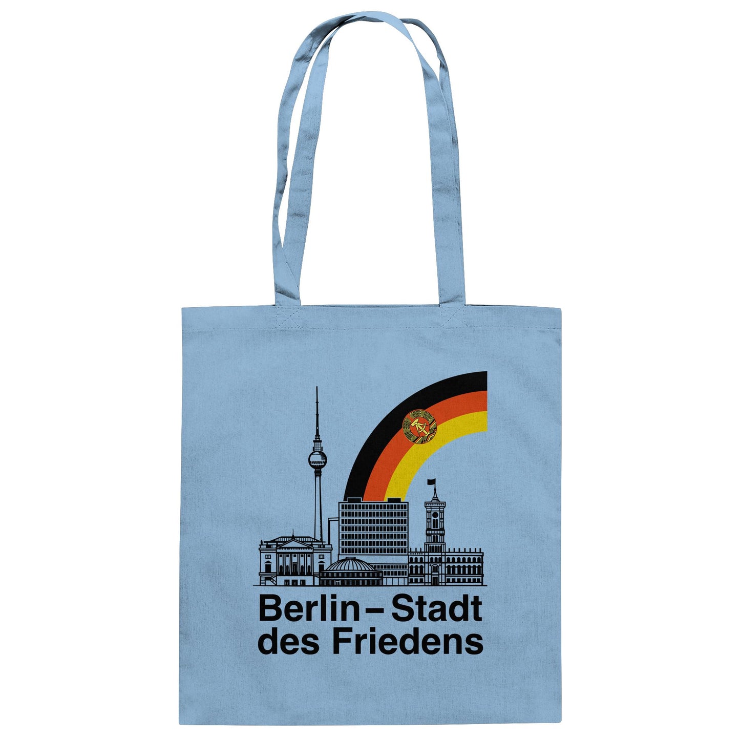 DDR Ostalgie Baumwolltasche • BERLIN - STADT DES FRIEDENS (ORIGINAL POSTSTEMPEL)