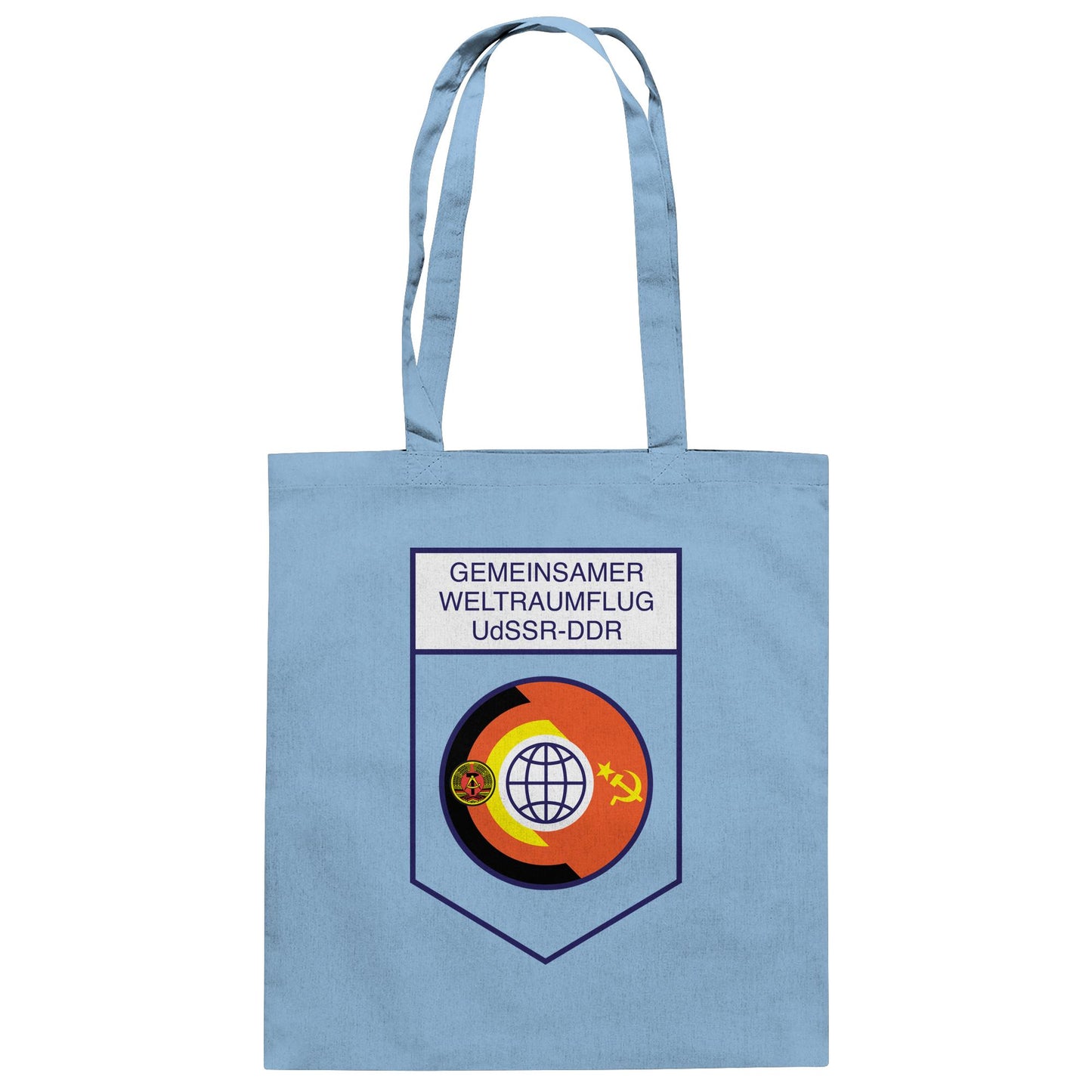 DDR Ostalgie Baumwolltasche • GEMEINSAMER WELTRAUMFLUG UDSSR-DDR (ORIGINAL WIMPEL)