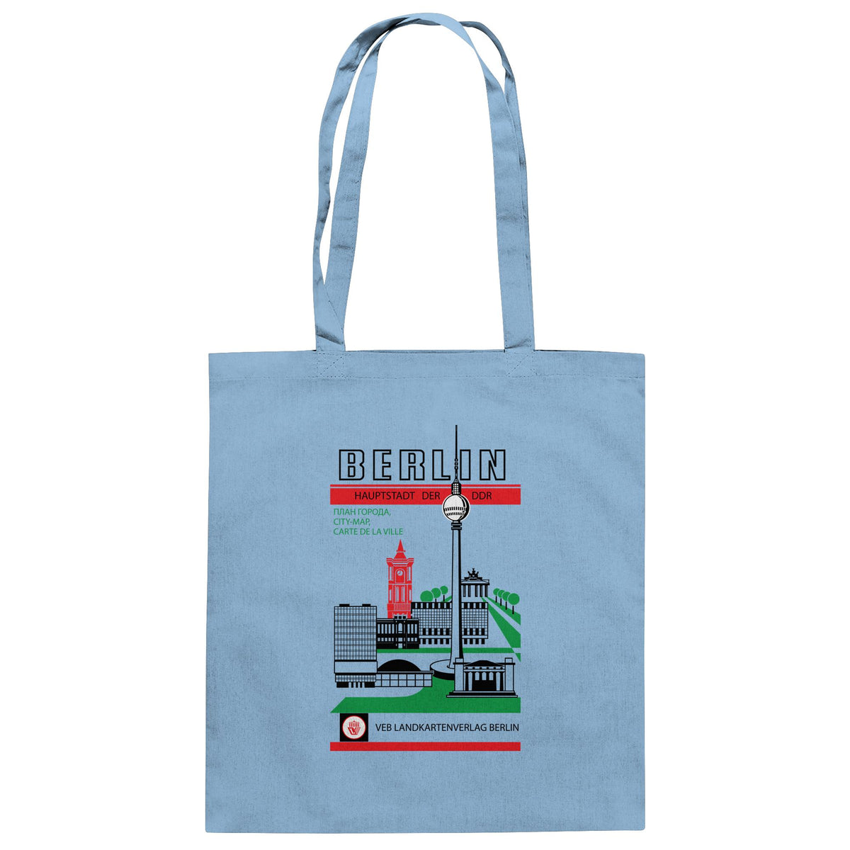 DDR Ostalgie Baumwolltasche • BERLIN, HAUPTSTADT DER DDR (ORIGINAL TITEL STADTFÜHRER)