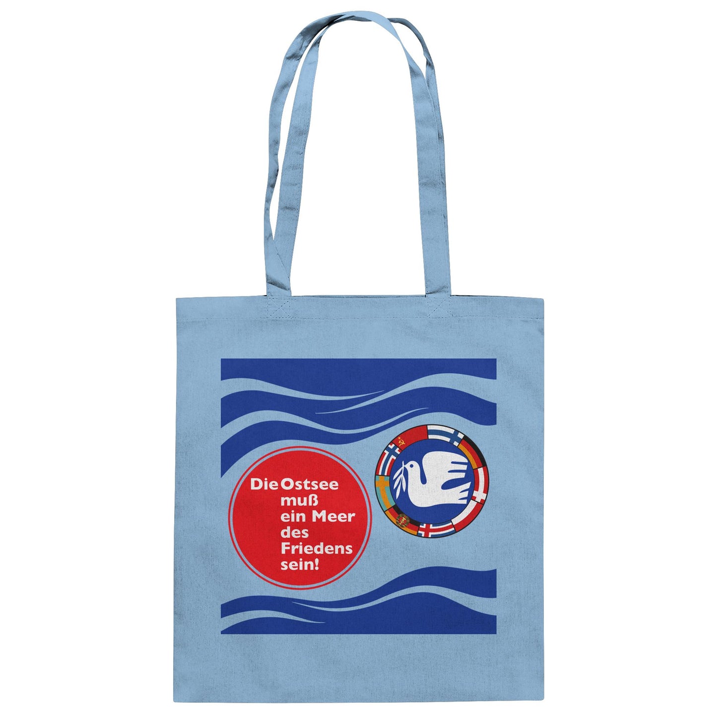 DDR Ostalgie Baumwolltasche • DIE OSTSEE MUSS EIN MEER DES FRIEDENS SEIN (ORIGINAL BANNER)