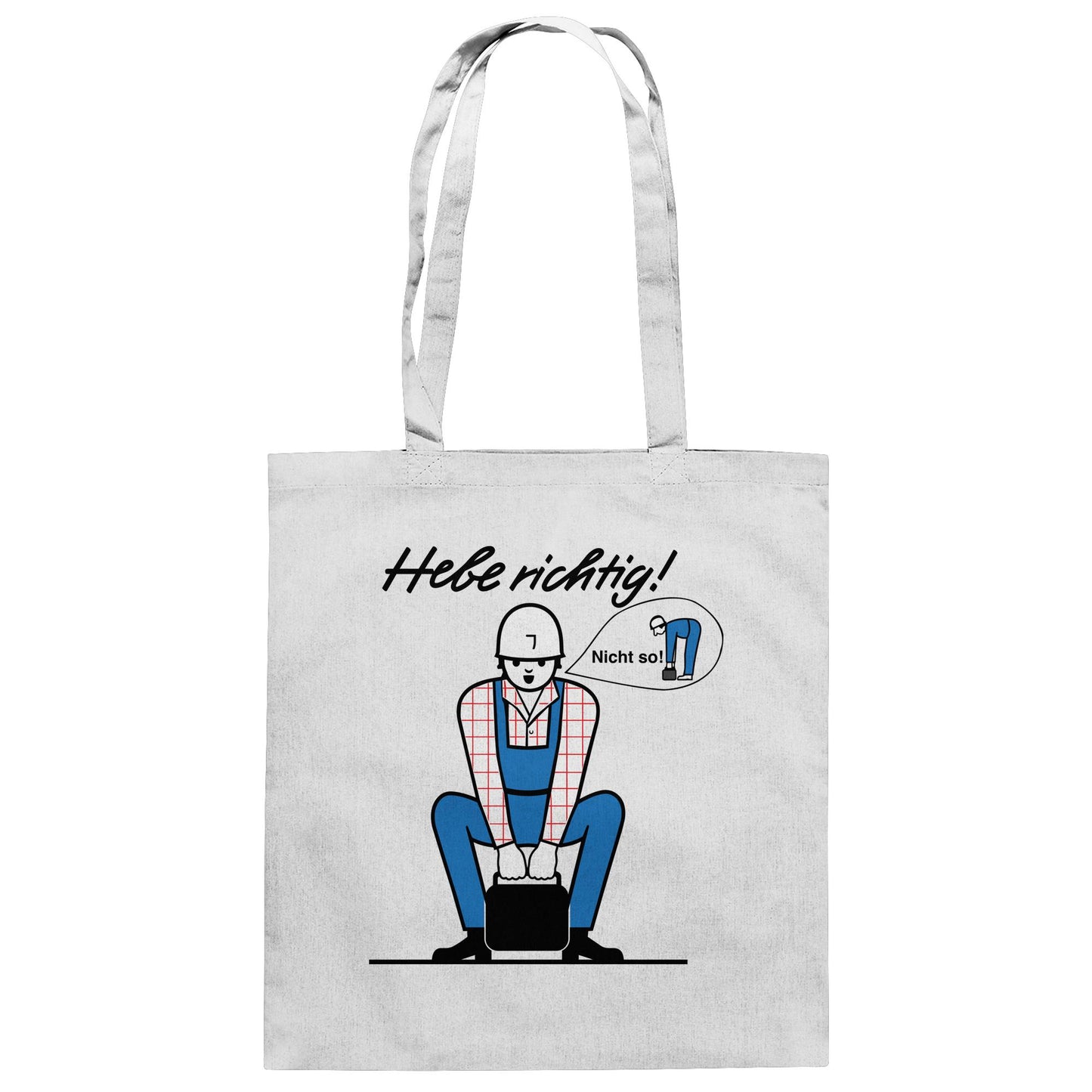 DDR Ostalgie Baumwolltasche • HEBE RICHTIG! (ORIGINAL SCHILD)