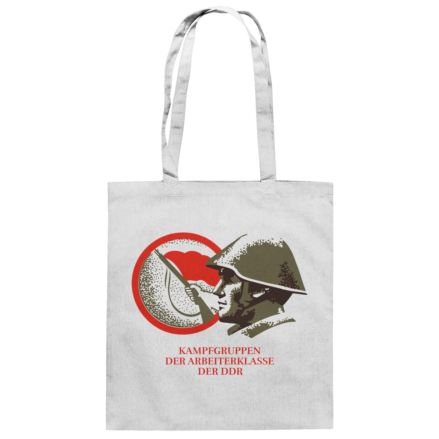 DDR Ostalgie Baumwolltasche • KAMPFGRUPPEN DER ARBEITERKLASSE (ORIGINAL BRIEFMARKE)