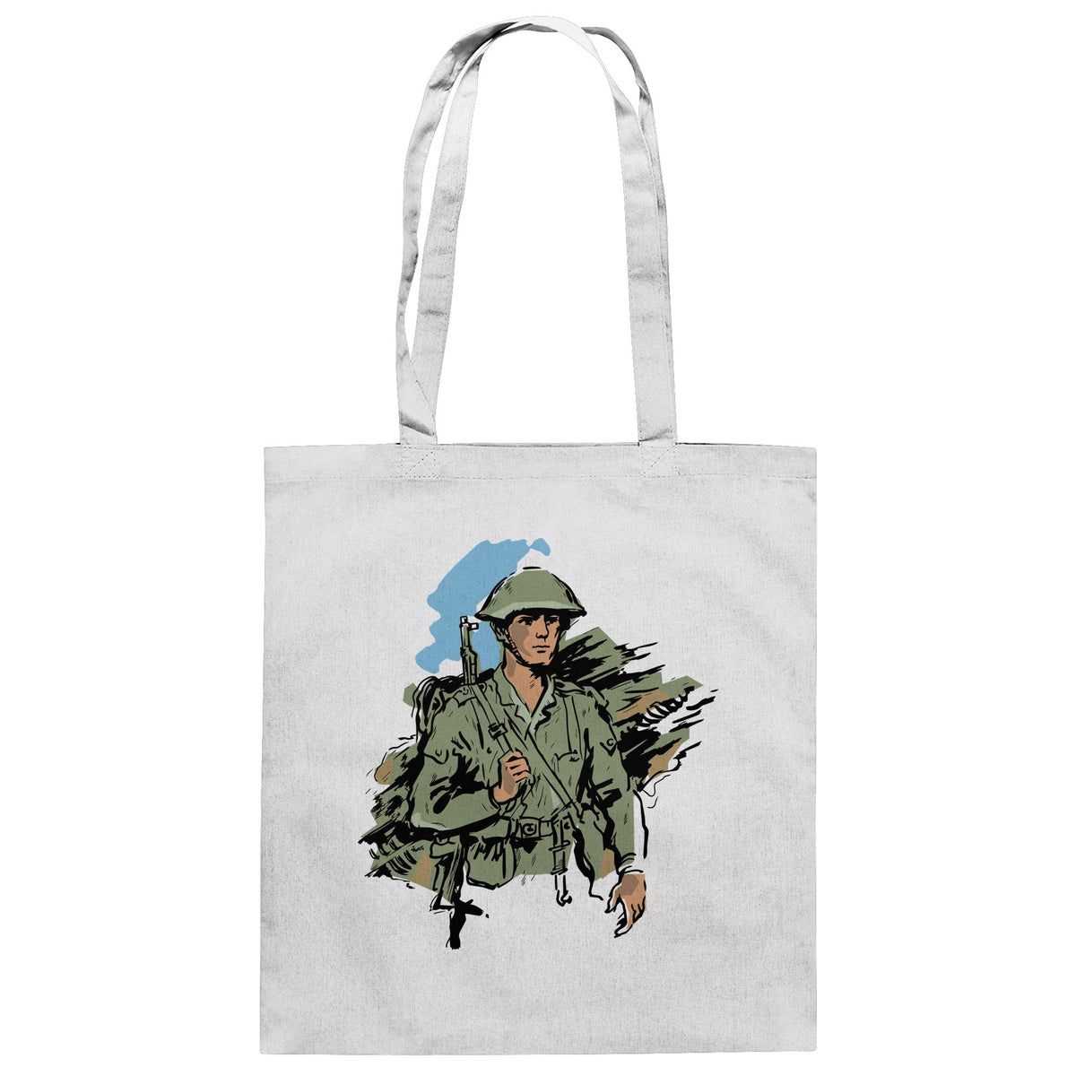 DDR Ostalgie Baumwolltasche • NVA-SOLDAT (ORIGINAL-ILLUSTRATION)