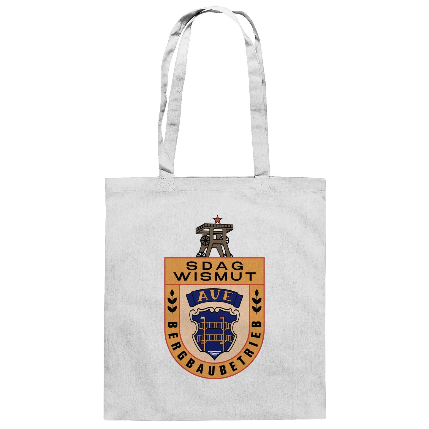 DDR Ostalgie Baumwolltasche • SDAG WISMUT AUE - ABZEICHEN