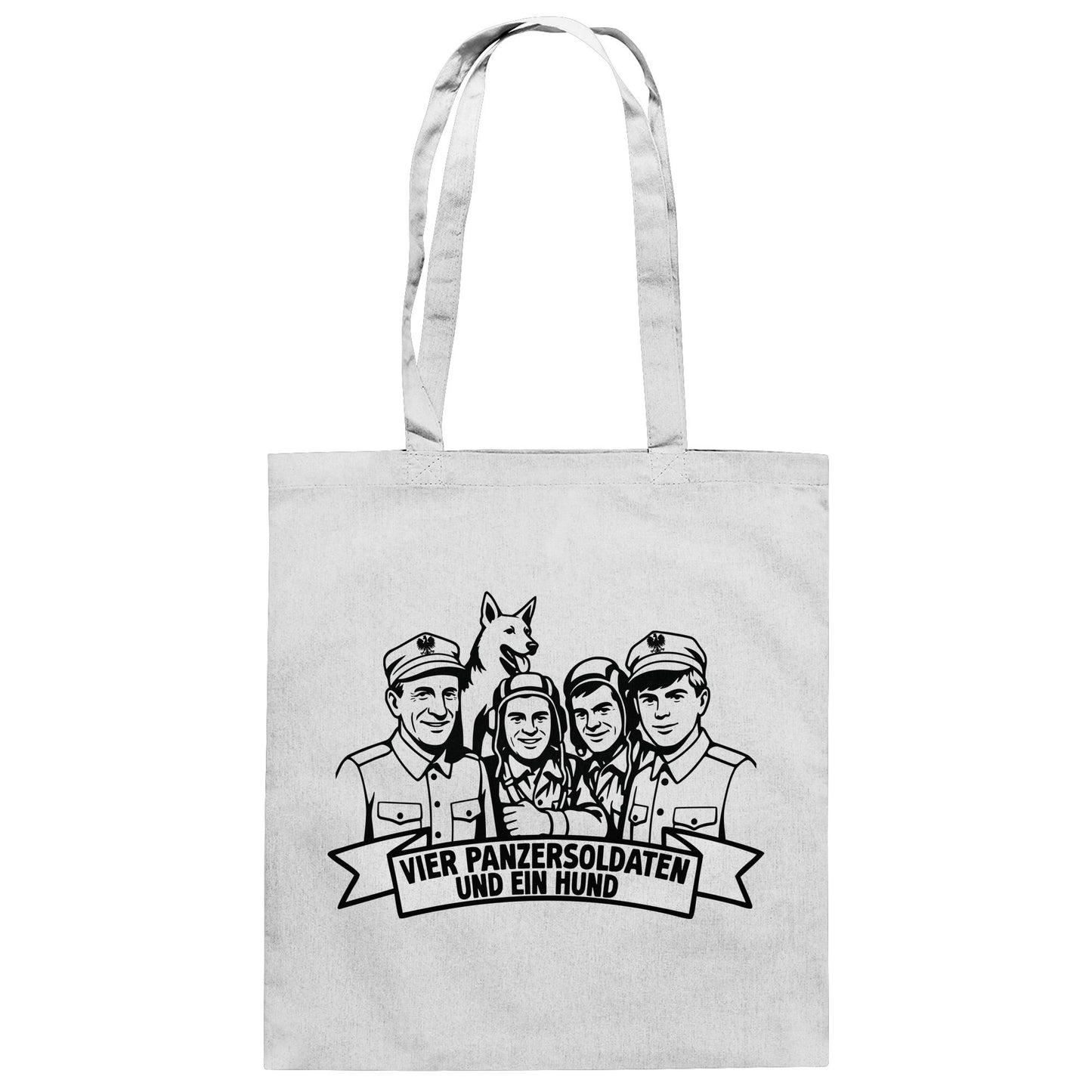 DDR Ostalgie Baumwolltasche • VIER PANZERSOLDATEN UND EIN HUND