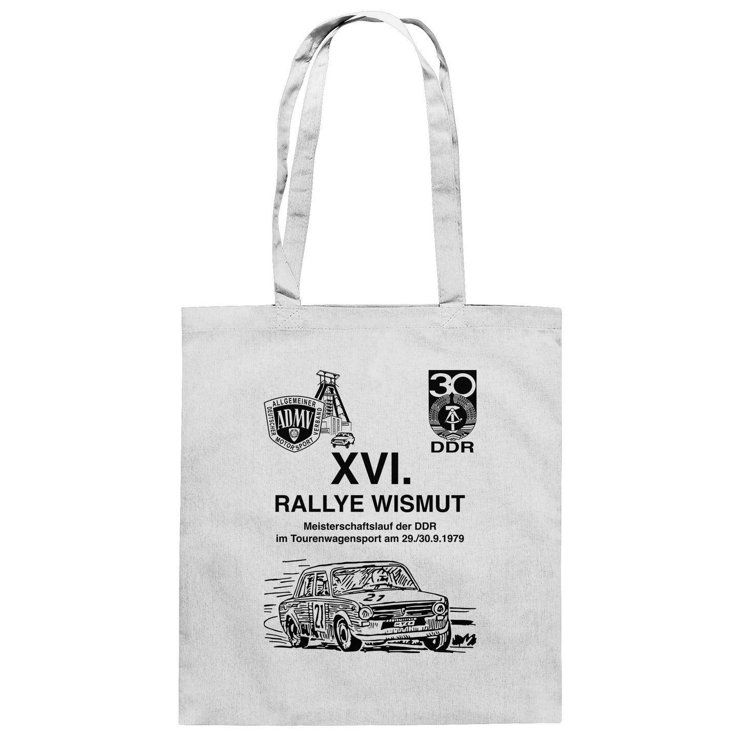 DDR Ostalgie Baumwolltasche • 16. RALLYE WISMUT, MEISTERSCHAFTSLAUF DER DDR - 1979