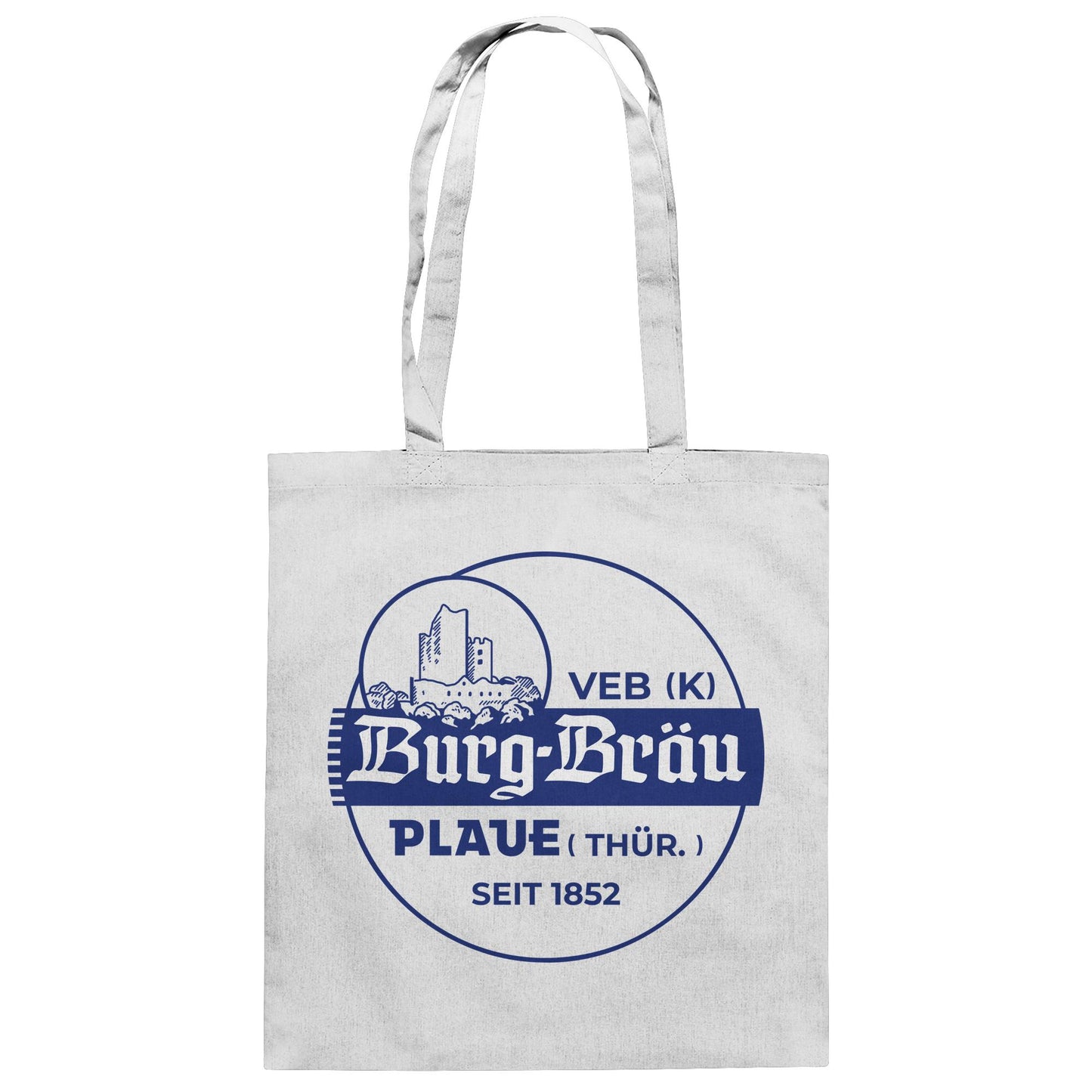 DDR Ostalgie Baumwolltasche • VEB BURG-BRÄU PLAUE BIERE