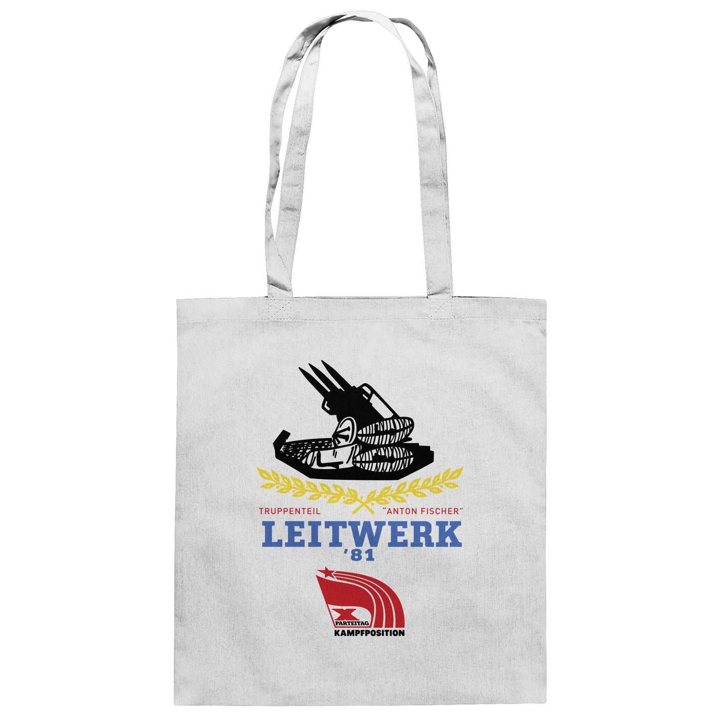DDR Ostalgie Baumwolltasche • LEITWERK 81, TRUPPENTEIL ANTON FISCHER