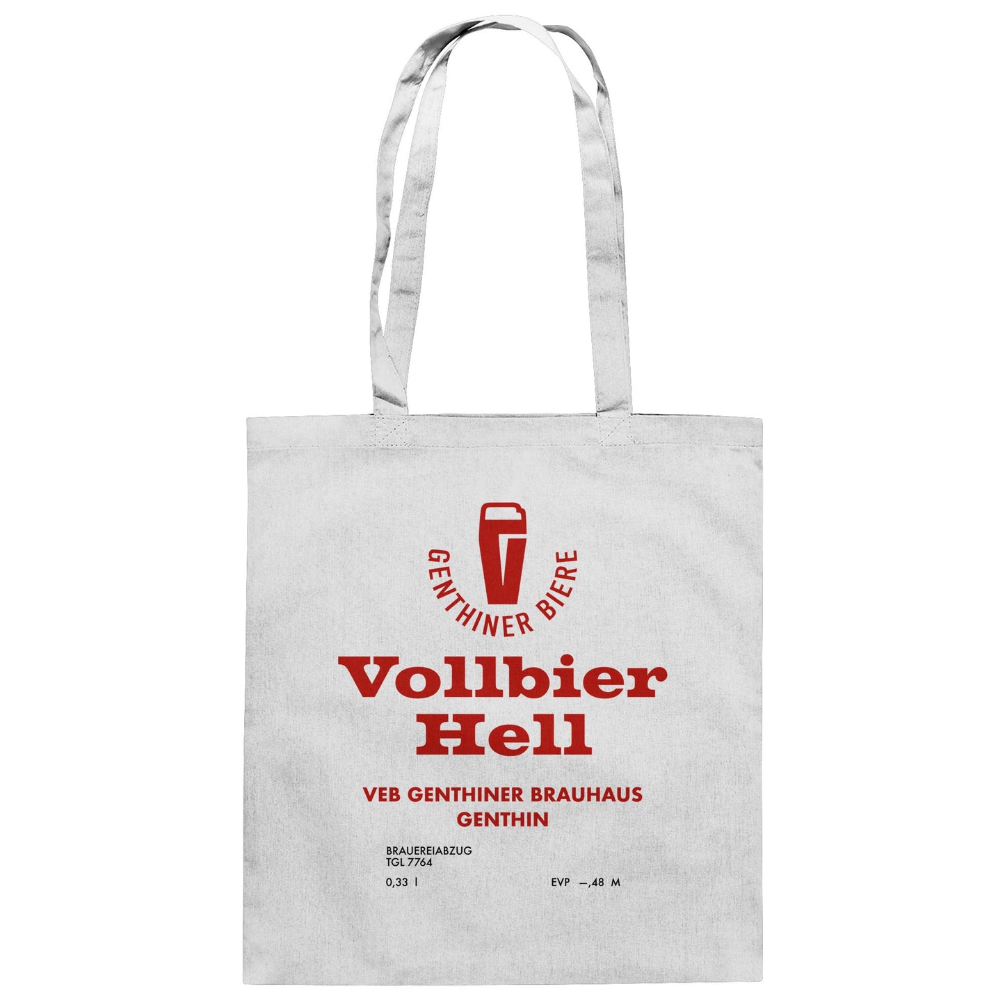 DDR Ostalgie Baumwolltasche • VEB GENTHINER BRAUHAUS