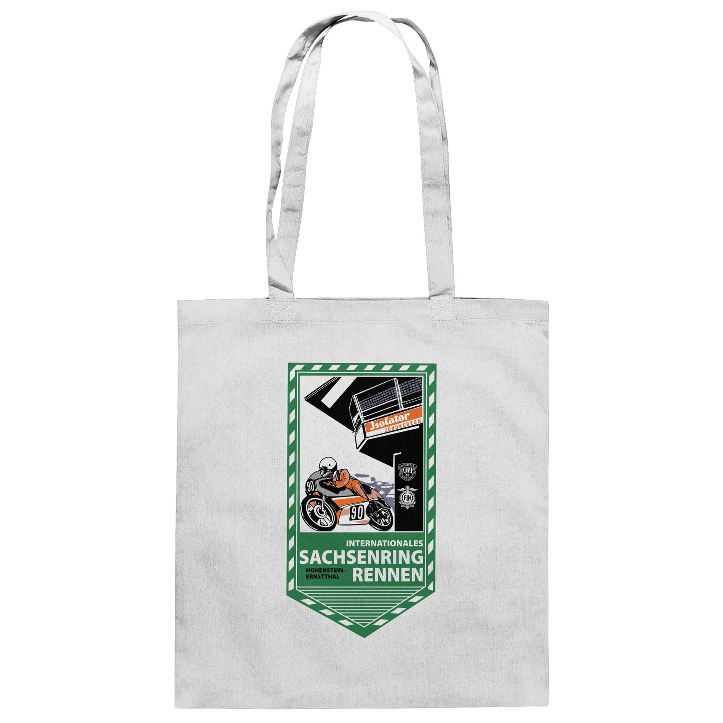 DDR Ostalgie Baumwolltasche • SACHSENRING-RENNEN ZWICKAU 1990 (ORIGINAL-WIMPEL)