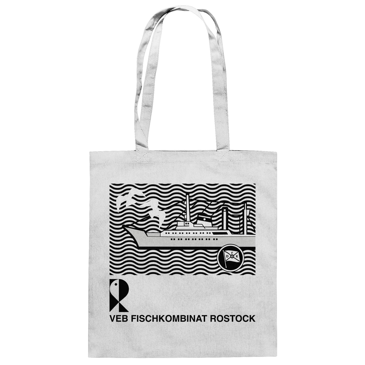 DDR Ostalgie Baumwolltasche • VEB FISCHKOMBINAT ROSTOCK