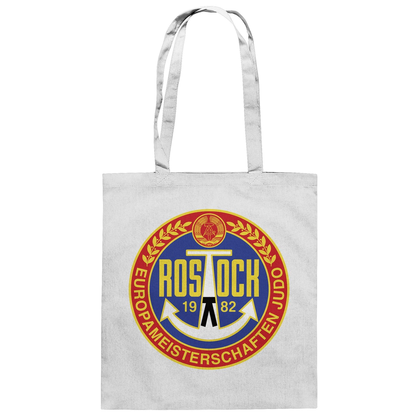 DDR Ostalgie Baumwolltasche • EUROPAMEISTERSCHAFTEN IM JUDO - ROSTOCK 1982