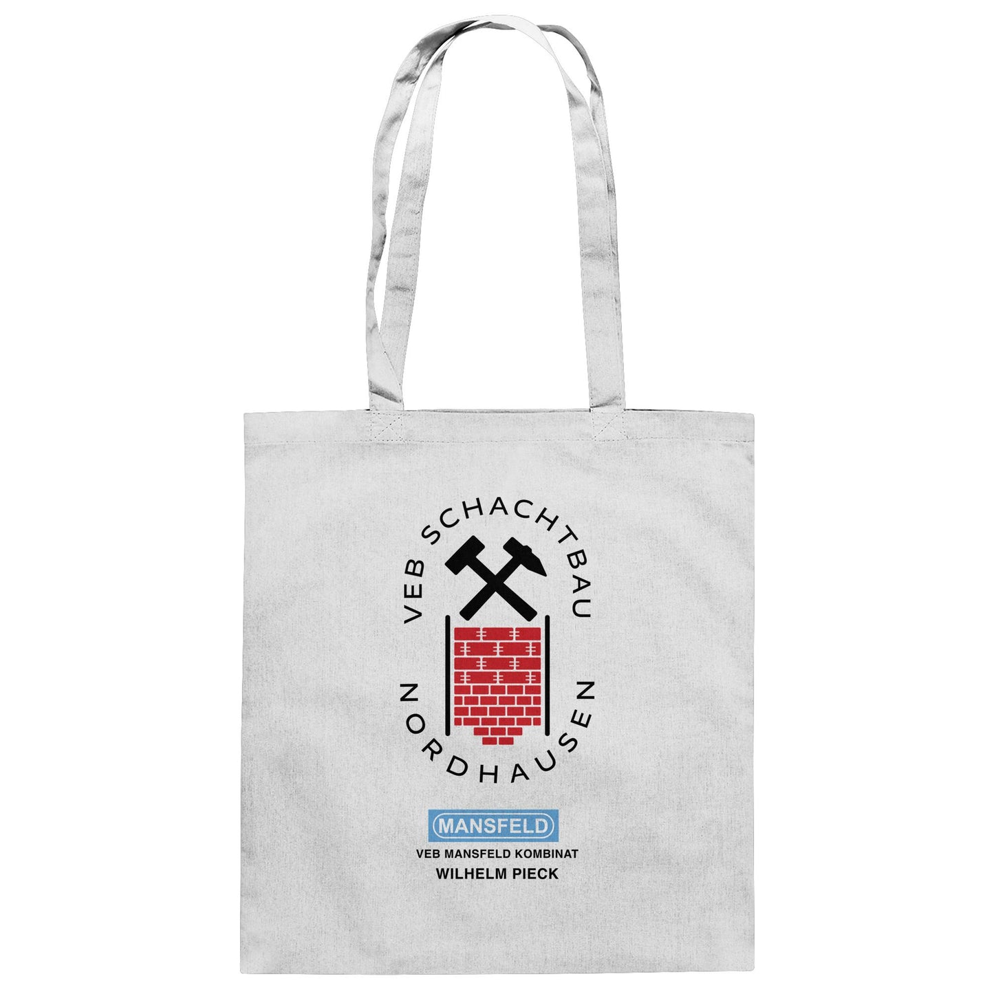 DDR Ostalgie Baumwolltasche • VEB SCHACHTBAU NORDHAUSEN - VEB MANSFELD KOMBINAT