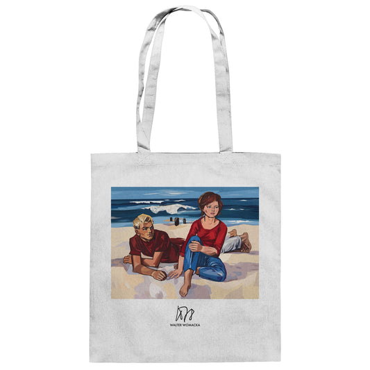 DDR Ostalgie Baumwolltasche • WALTER WOMACKA - AM STRAND (1962)