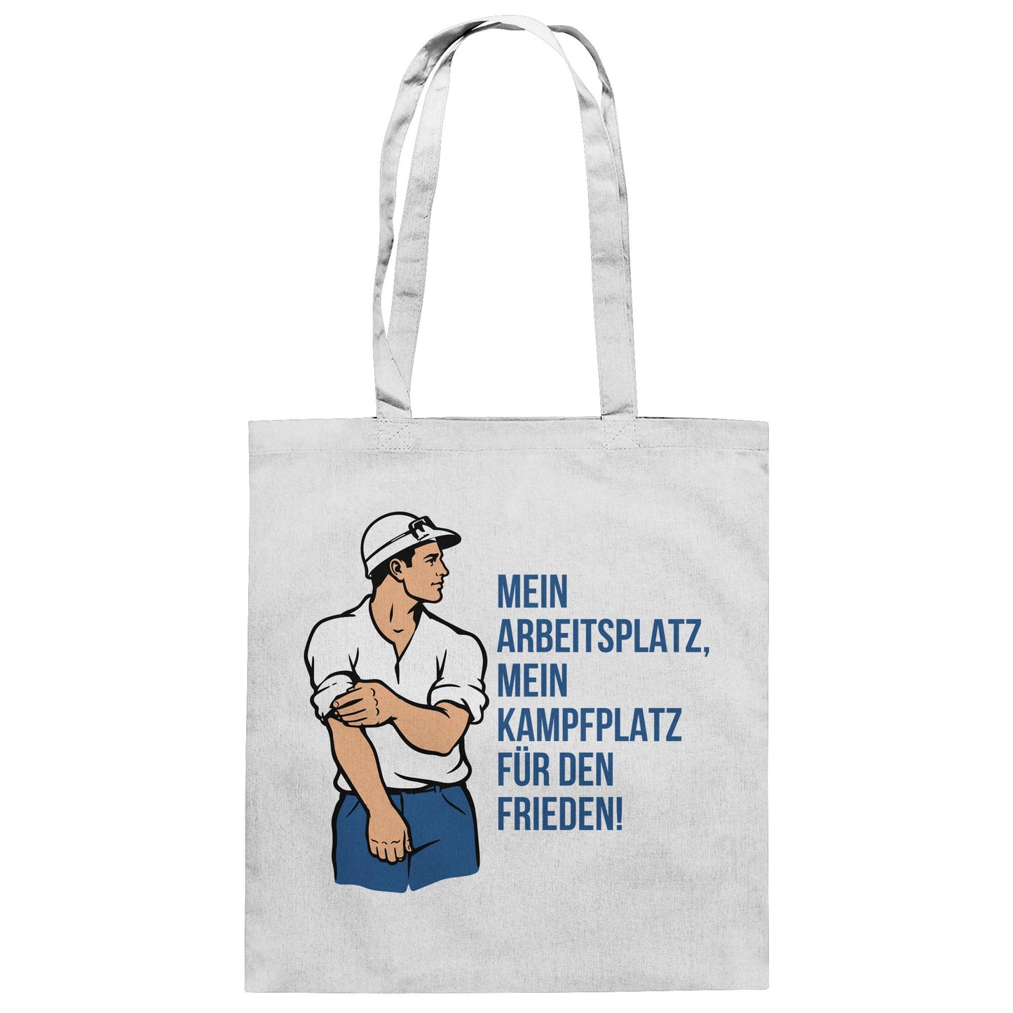 DDR Ostalgie Baumwolltasche • MEIN ARBEITSPLATZ, MEIN KAMPFPLATZ FÜR DEN FRIEDEN!