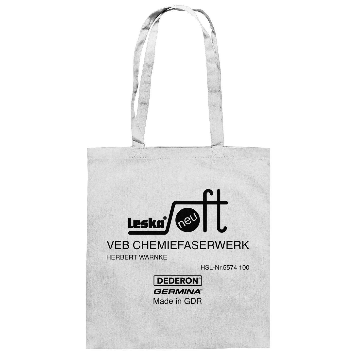 DDR Ostalgie Baumwolltasche • LESKA VEB CHEMIEFASERWERK HERBERT WARNKE - DEDERON, GERMINA