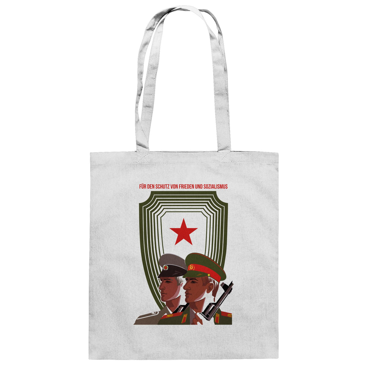 DDR Ostalgie Baumwolltasche • NVA UND CA - FÜR DEN SCHUTZ VON FRIEDEN