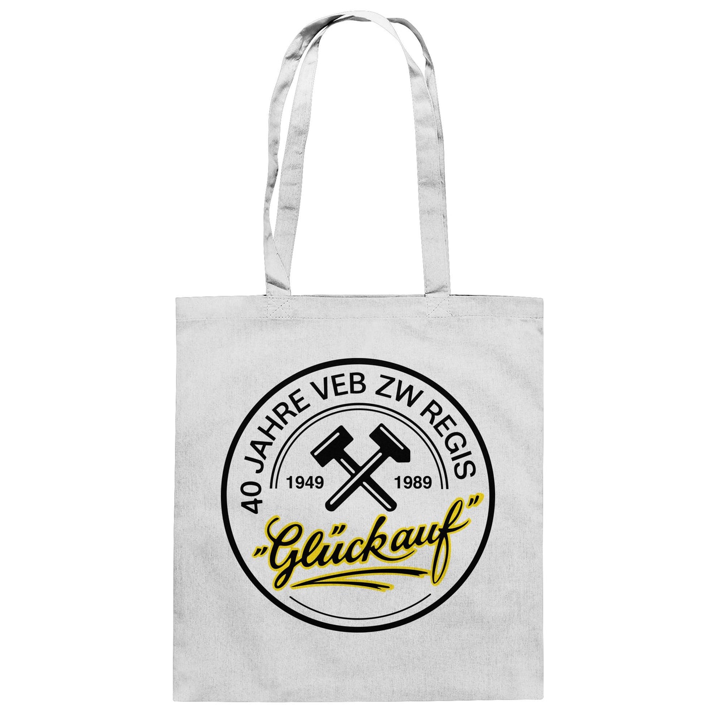 DDR Ostalgie Baumwolltasche • 40 JAHRE VEB ZW REGIS - GLÜCK AUF
