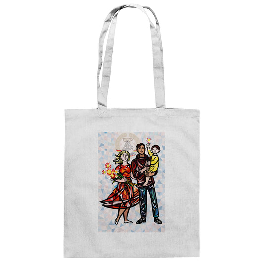 DDR Ostalgie Baumwolltasche • WALTER WOMACKA - UNSERE FAMILIE mit Hintergrund (STAATSRATSGEBÄUDE, Aus der Geschichte der Deutschen Arbeiterbewegung, 1964)