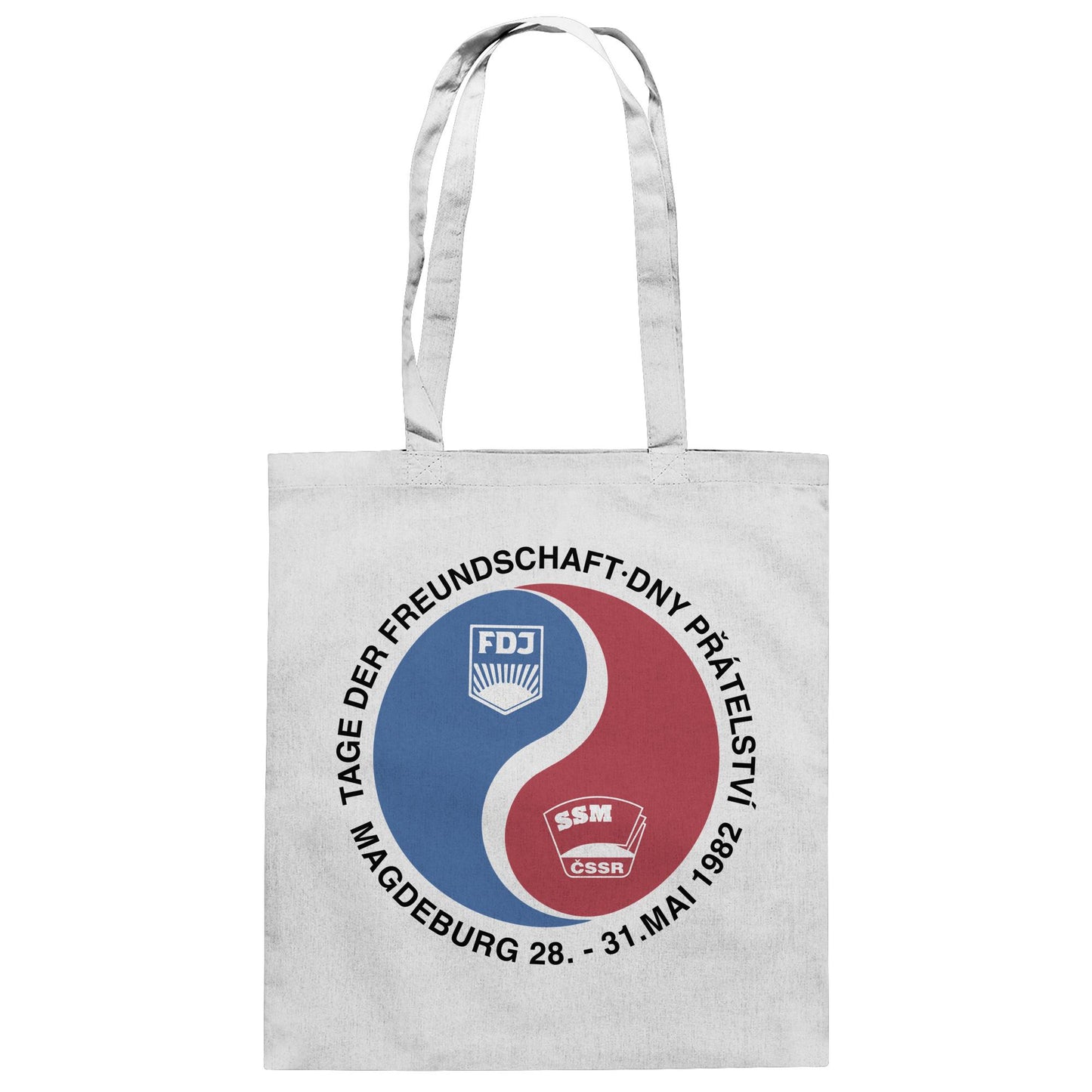 DDR Ostalgie Baumwolltasche • TAG DER FREUNDSCHAFT MAGDEBURG 1982 DDR-CSSR