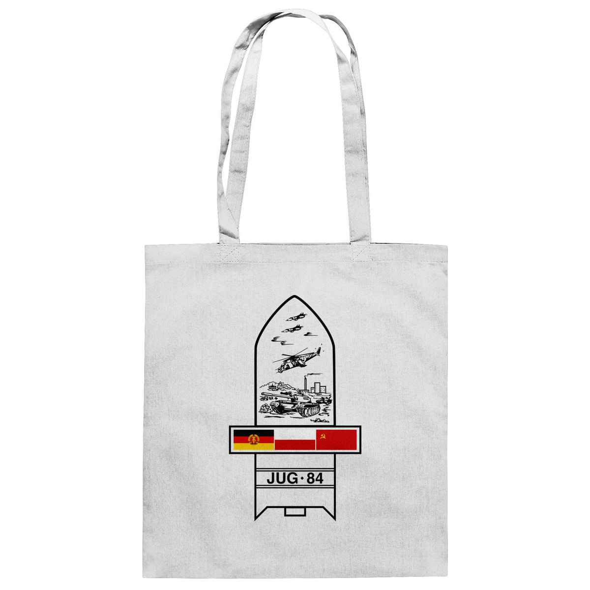 DDR Ostalgie Baumwolltasche • JUG-84 MANÖVER - SOWJETUNION, POLEN, DDR