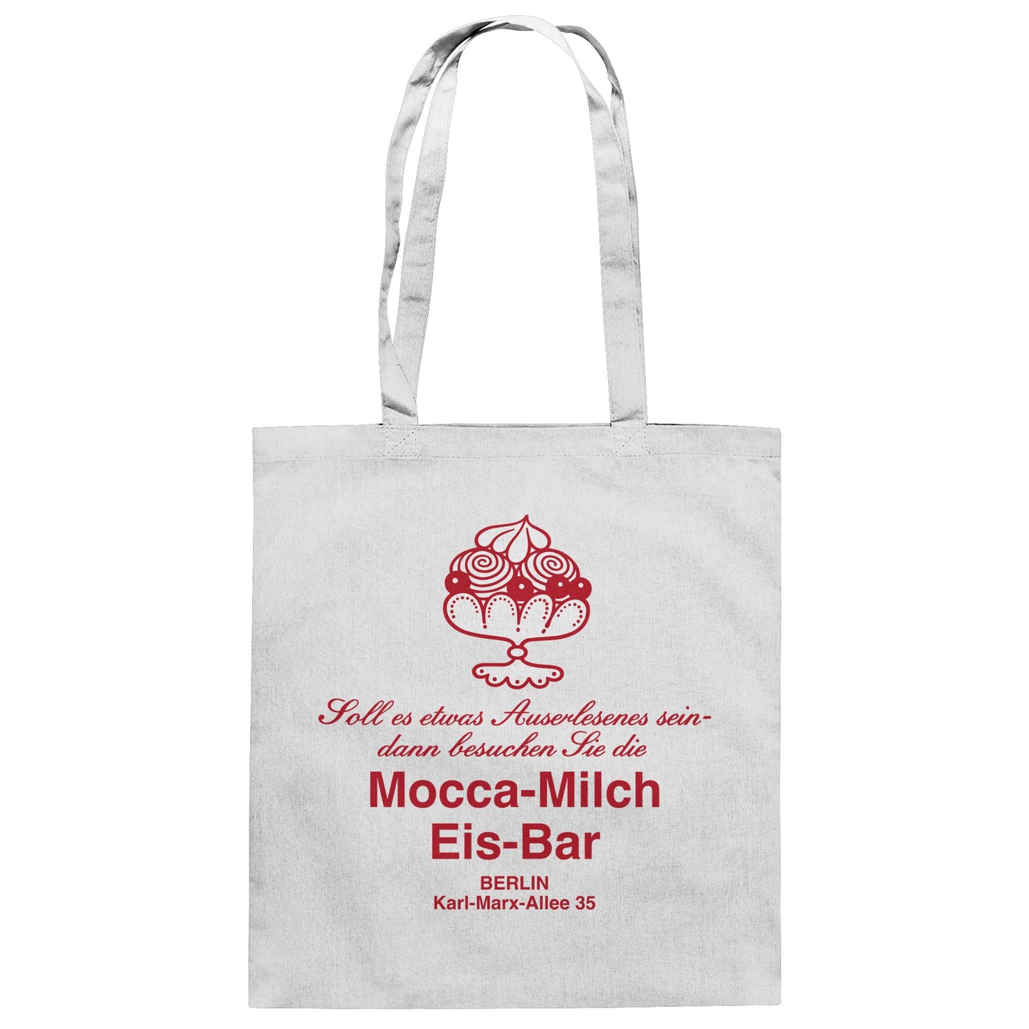 DDR Ostalgie Baumwolltasche • MOKKA-MILCH-EIS-BAR BERLIN (ORIGINAL UNTERSETZER)
