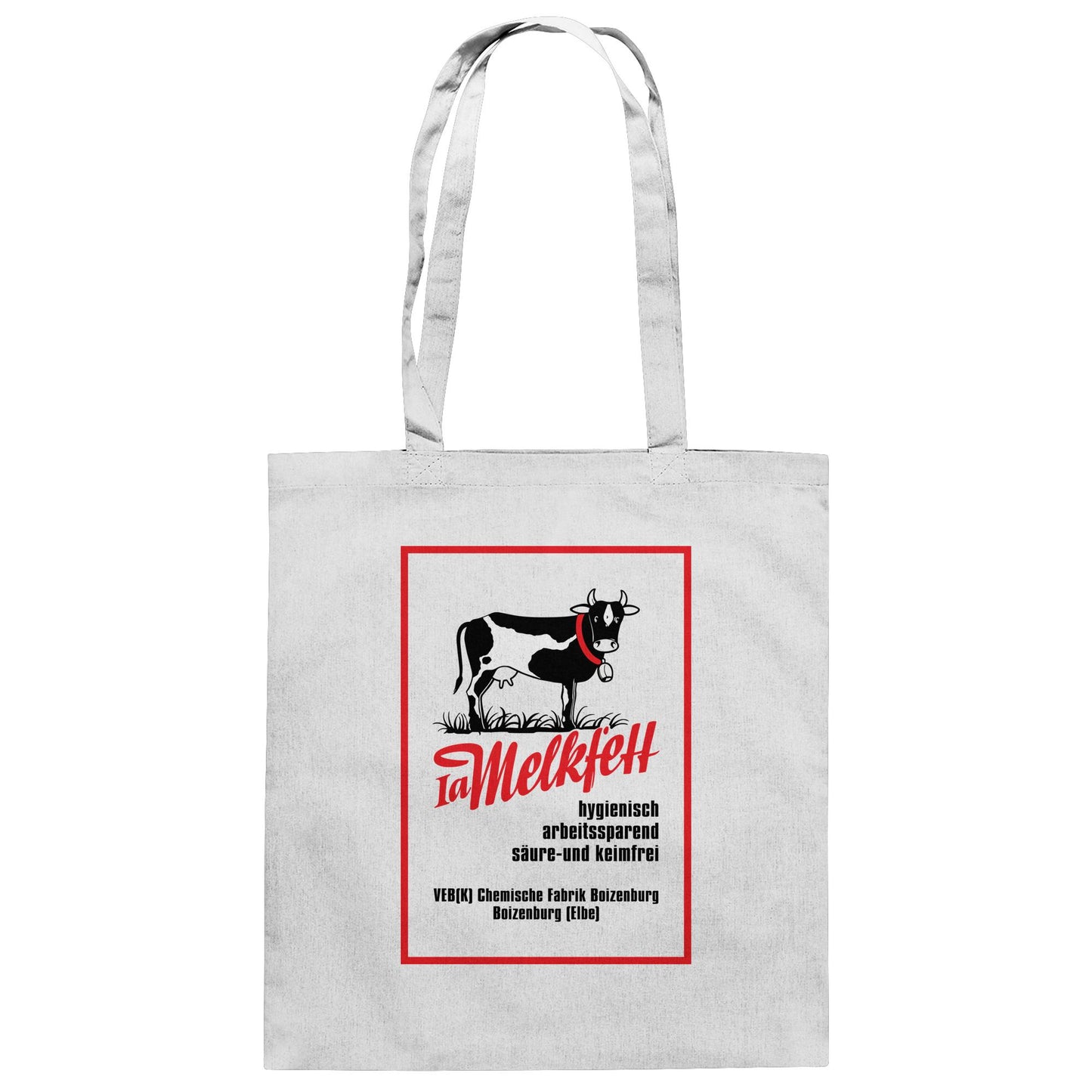 DDR Ostalgie Baumwolltasche • 1A MELKFETT - VEB BOIZENBURG