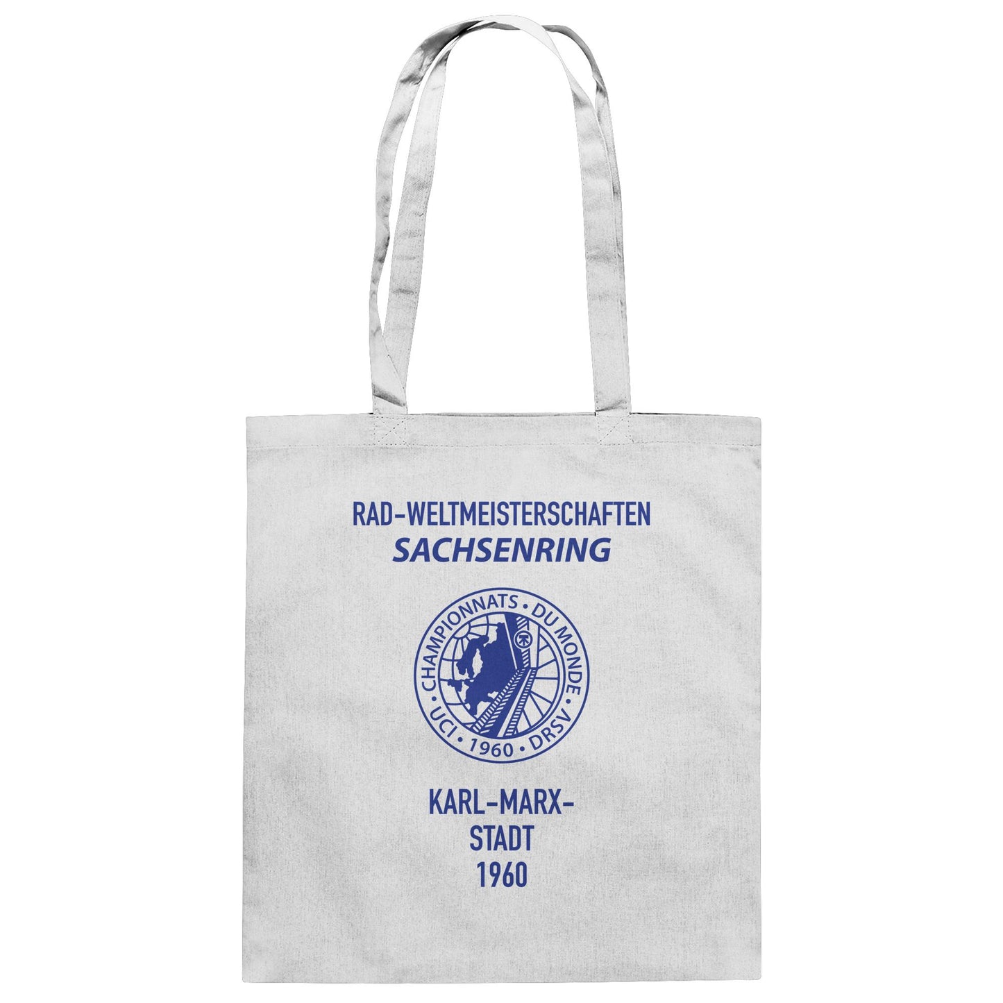 DDR Ostalgie Baumwolltasche • RADWELTMEISTERSCHAFTEN SACHSENRING, KARL-MARX-STADT 1960