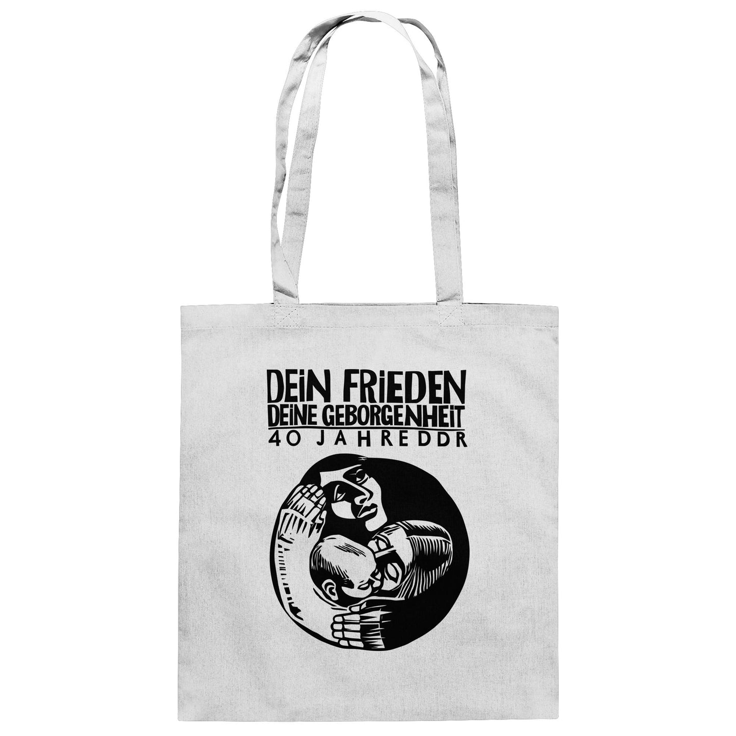 DDR Ostalgie Baumwolltasche • DEIN FRIEDEN, DEINE GEBORGENHEIT - 40 JAHRE DDR (ORIGINAL PLAKAT)