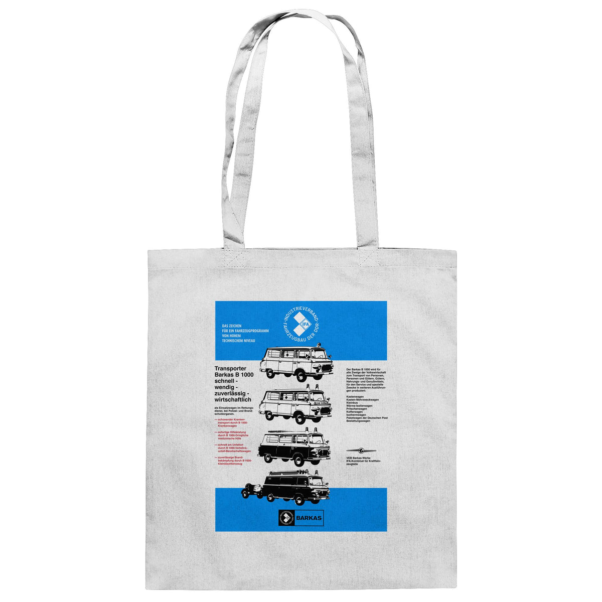 DDR Ostalgie Baumwolltasche • IFA BARKAS B 1000 (ORIGINAL-PLAKAT)