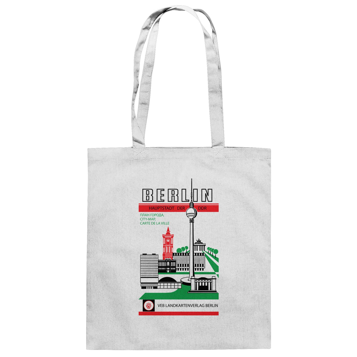 DDR Ostalgie Baumwolltasche • BERLIN, HAUPTSTADT DER DDR (ORIGINAL TITEL STADTFÜHRER)