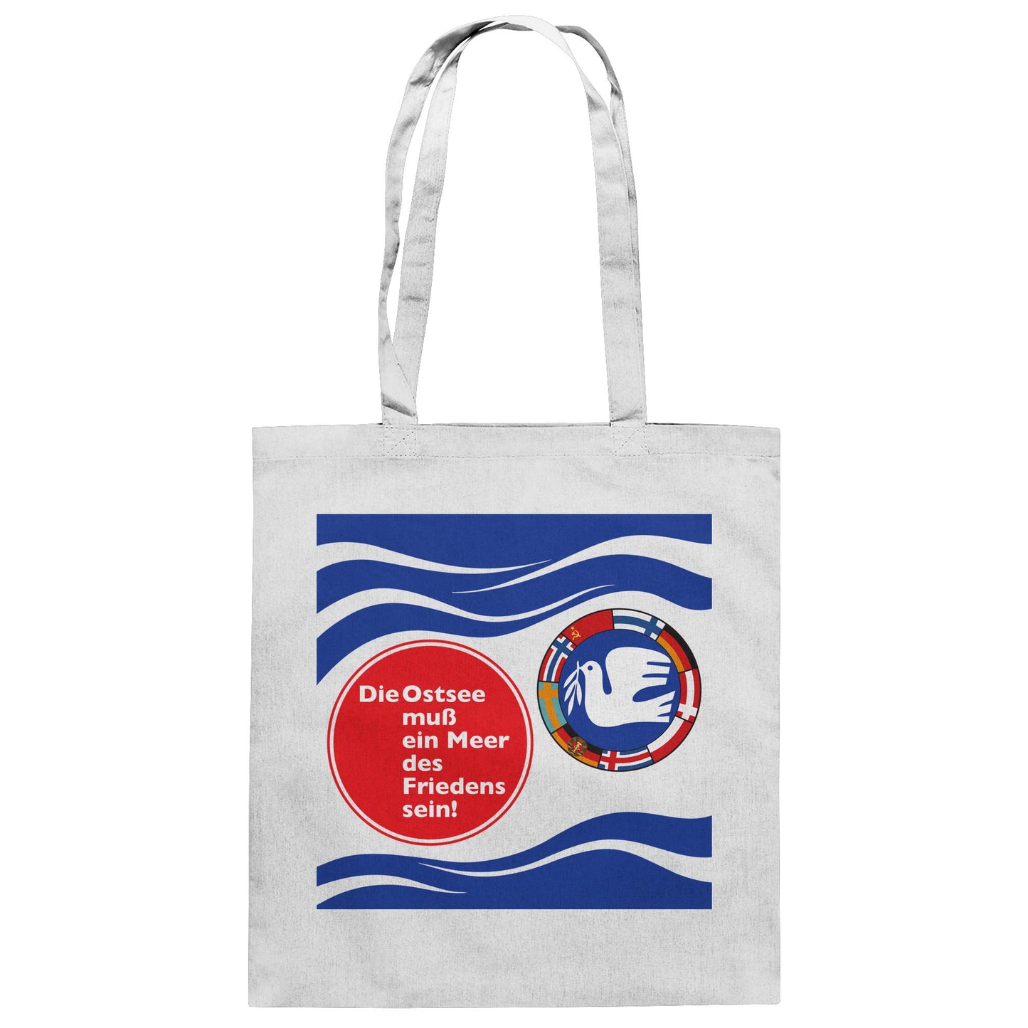 DDR Ostalgie Baumwolltasche • DIE OSTSEE MUSS EIN MEER DES FRIEDENS SEIN (ORIGINAL BANNER)