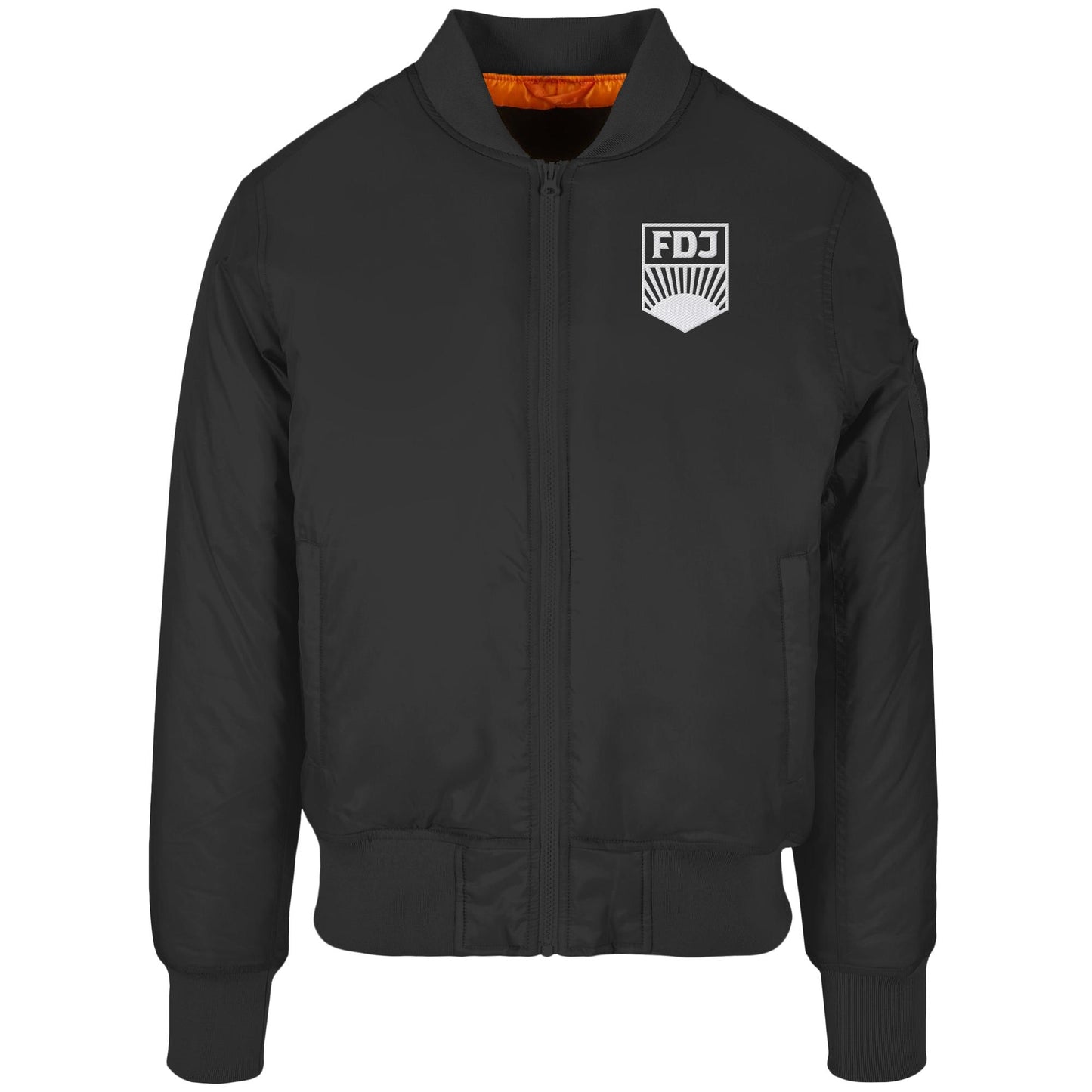 DDR Ostalgie Bomberjacke bestickt • FDJ FREIE DEUTSCHE JUGEND weiß