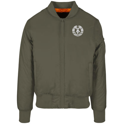 DDR Ostalgie Bomberjacke bestickt • STAATSWAPPEN DDR MONOCHROM